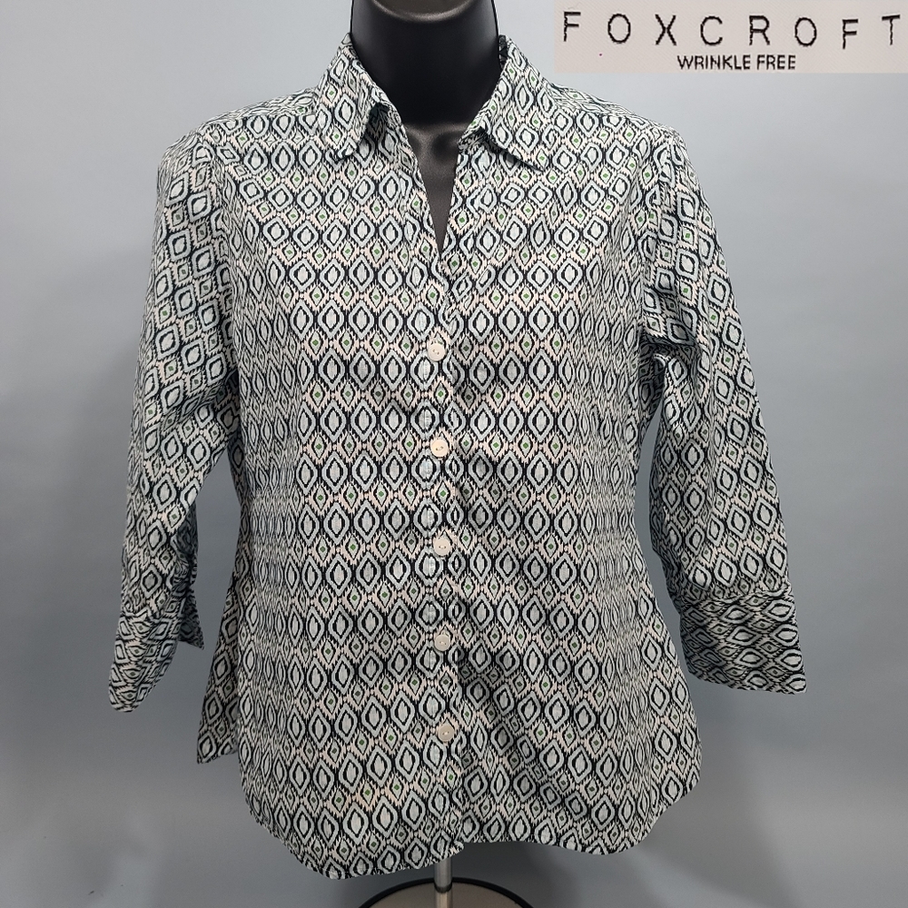 Foxcroft Wrinkle Free Button Down Statement Sleev… - image 1